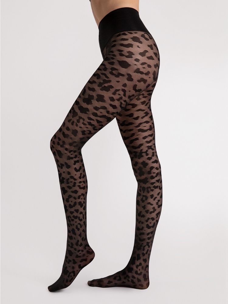 Fiore Echo Animal Print Tights