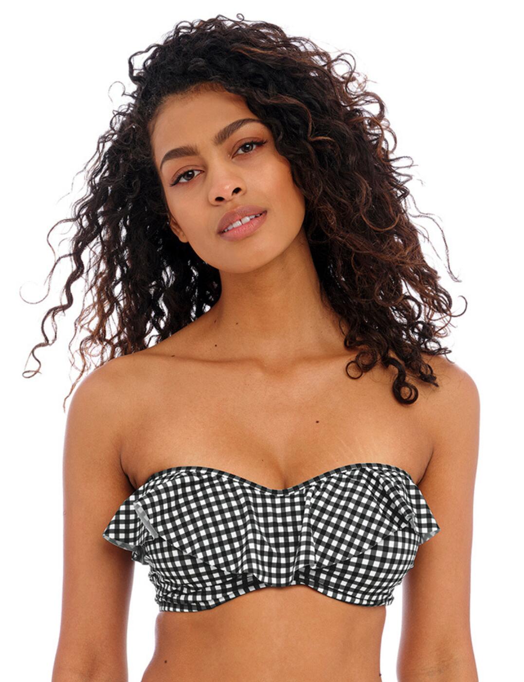 Freya Check In Bandeau Bikini Top - Monochrome - 32DD