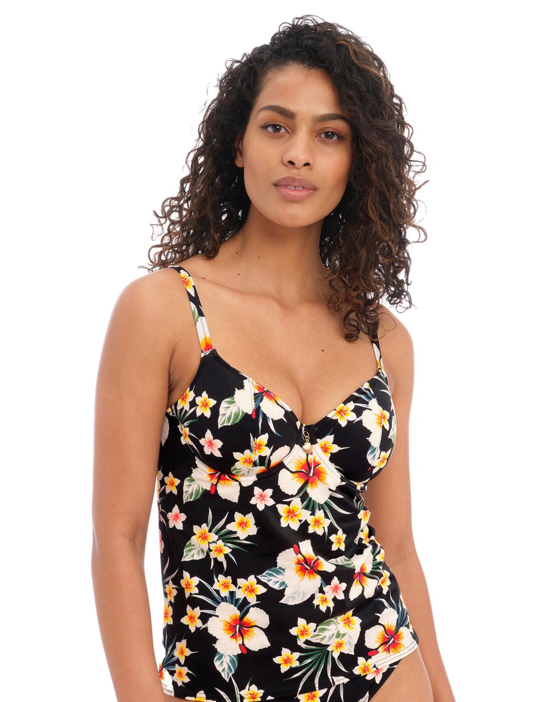 Freya Havana Sunrise Plunge Tankini Top - Multi - 32E