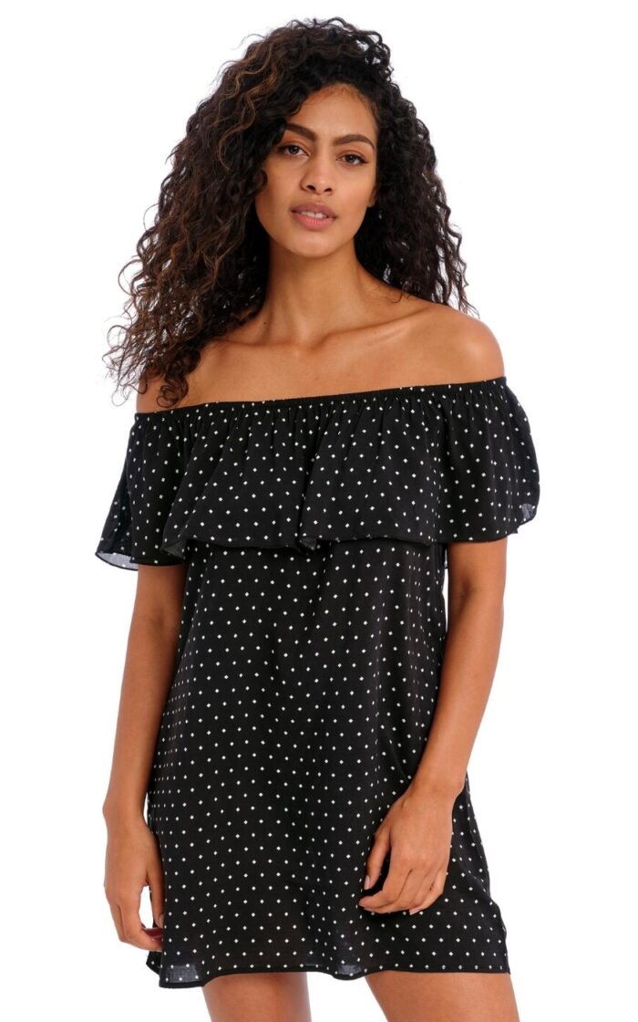 Freya Jewel Cove Beach Cover Up Dress - Black - L - 14