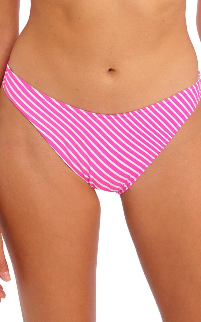Freya Jewel Cove High Leg Bikini Brief - Stripe Raspberry - S - 10