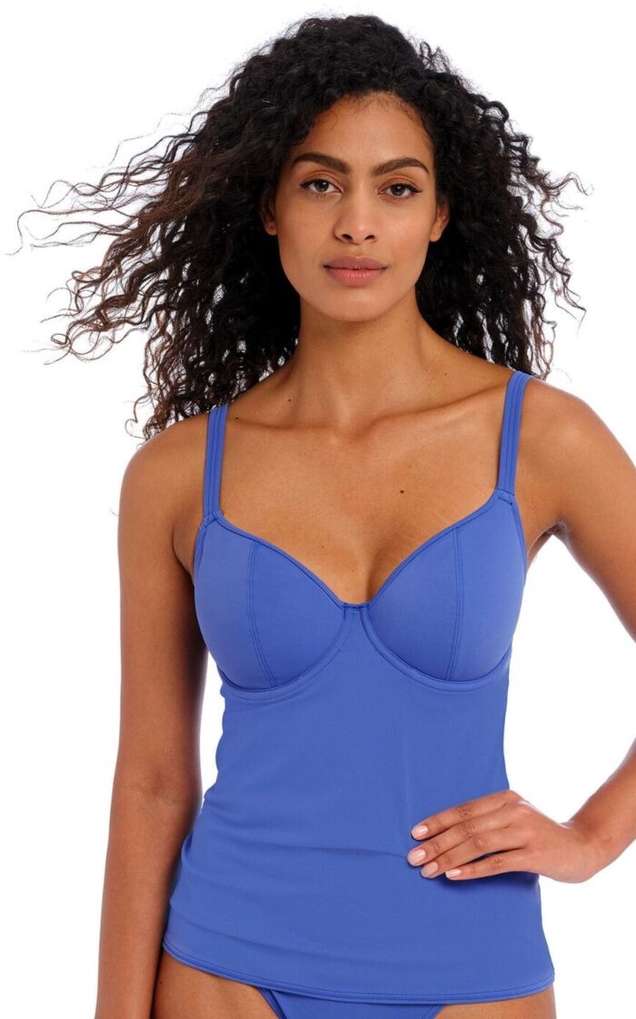 Freya Jewel Cove Underwired Tankini Top - Plain Azure - 34D
