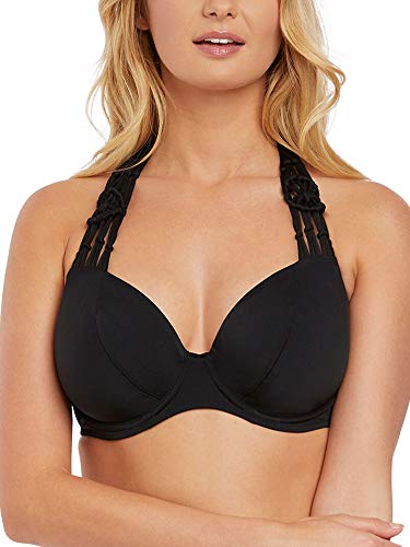 Freya Macrame Halter Bikini Top - Black - 32E