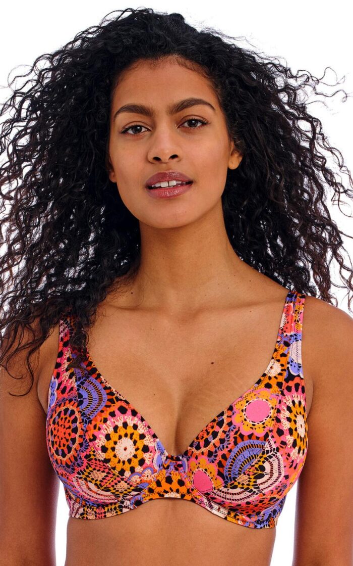 Freya Santiago Nights High Apex Bikini Top - Multi - 32HH