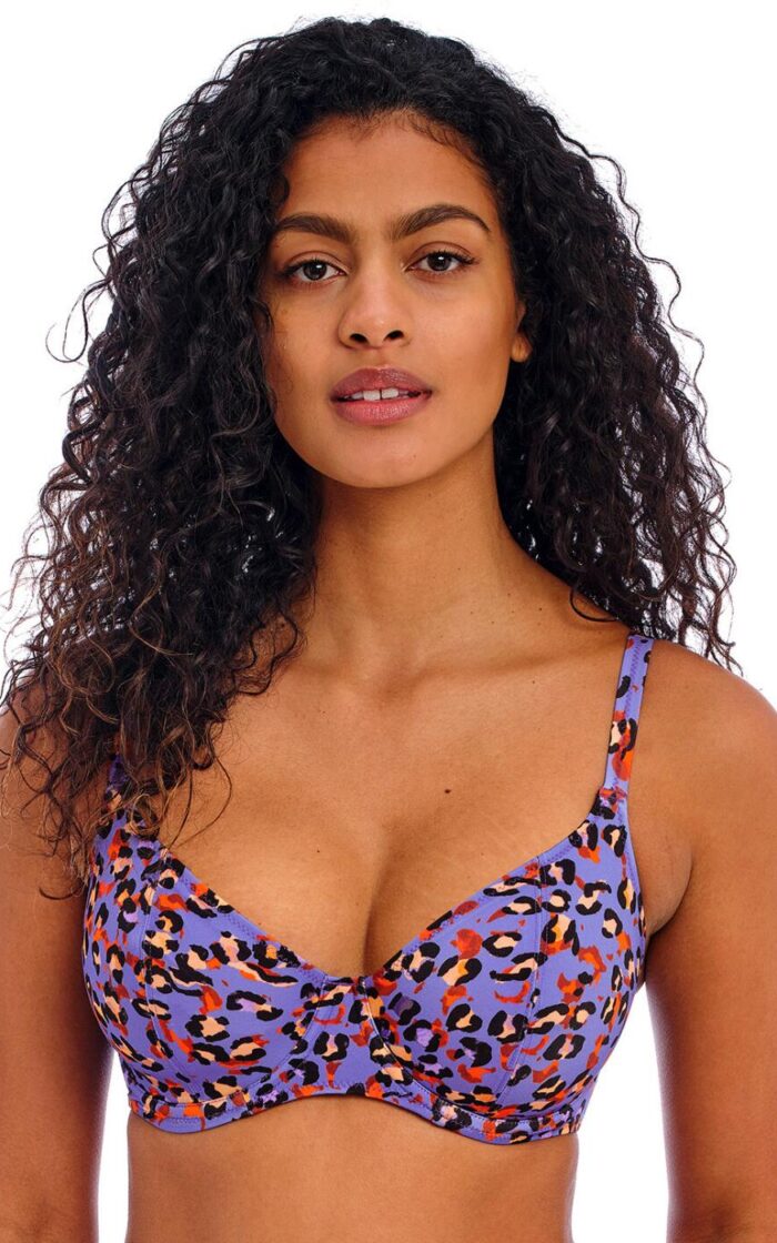 Freya Santiago Nights Plunge Bikini Top - Leopard - 28GG