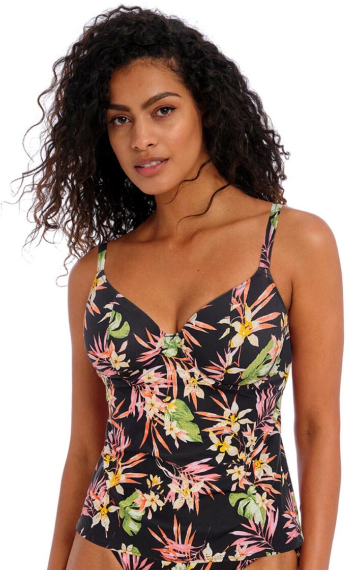 Freya Savanna Sunset Plunge Tankini Top - Multi - 30FF