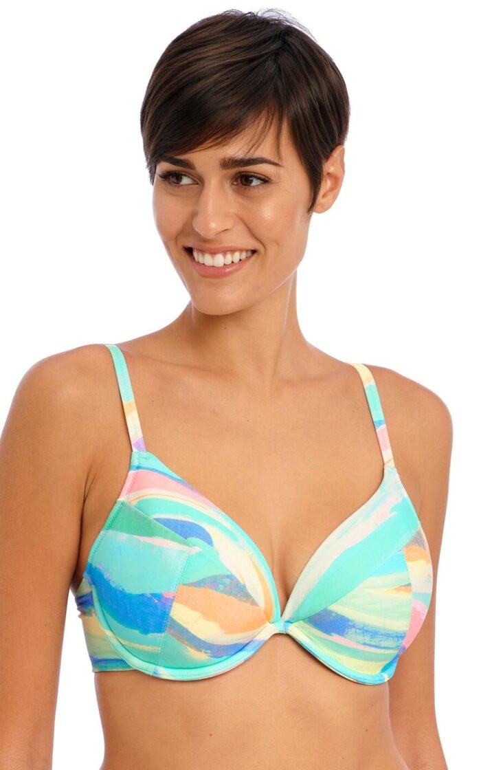 Freya Summer Reef Plunge Bikini Top - Aqua - 32F