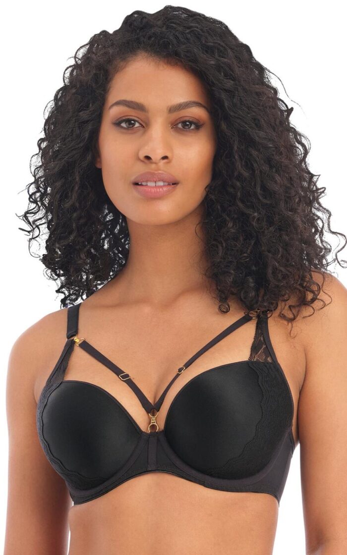 Freya Temptress Moulded Plunge T Shirt Bra - Black - 28DD