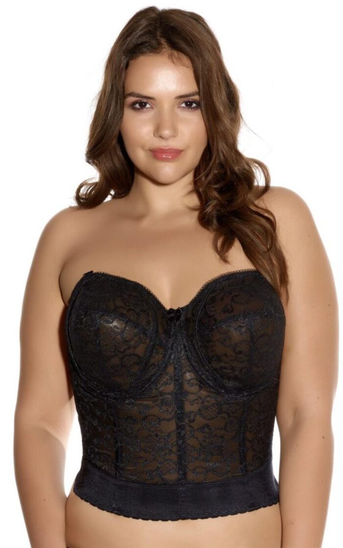 Goddess Lace Bridal Lace Bustier - Black - 46B