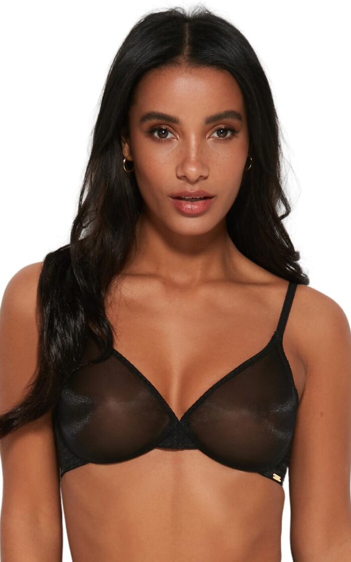 Gossard Glossies Sheer Bra - Black - 28DD