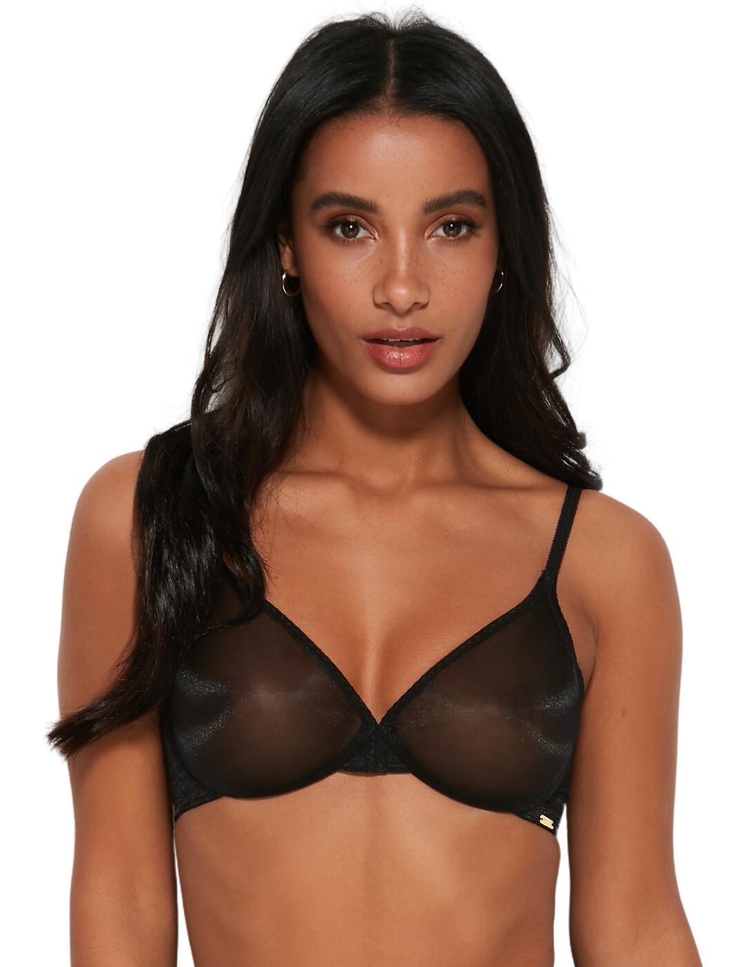 Gossard Glossies Sheer Bra - Black - 28DD