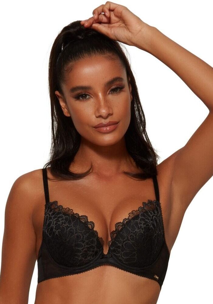 Gossard Swirl Padded Plunge Bra - Black - 32C