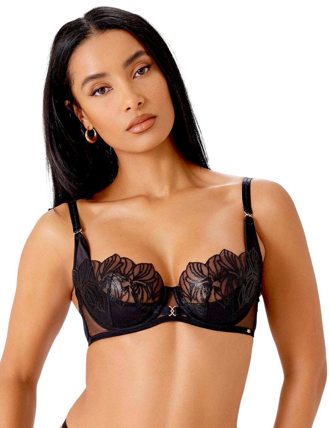 Gossard VIP Lavish Uplifting Balcony Bra - Black - 34DD