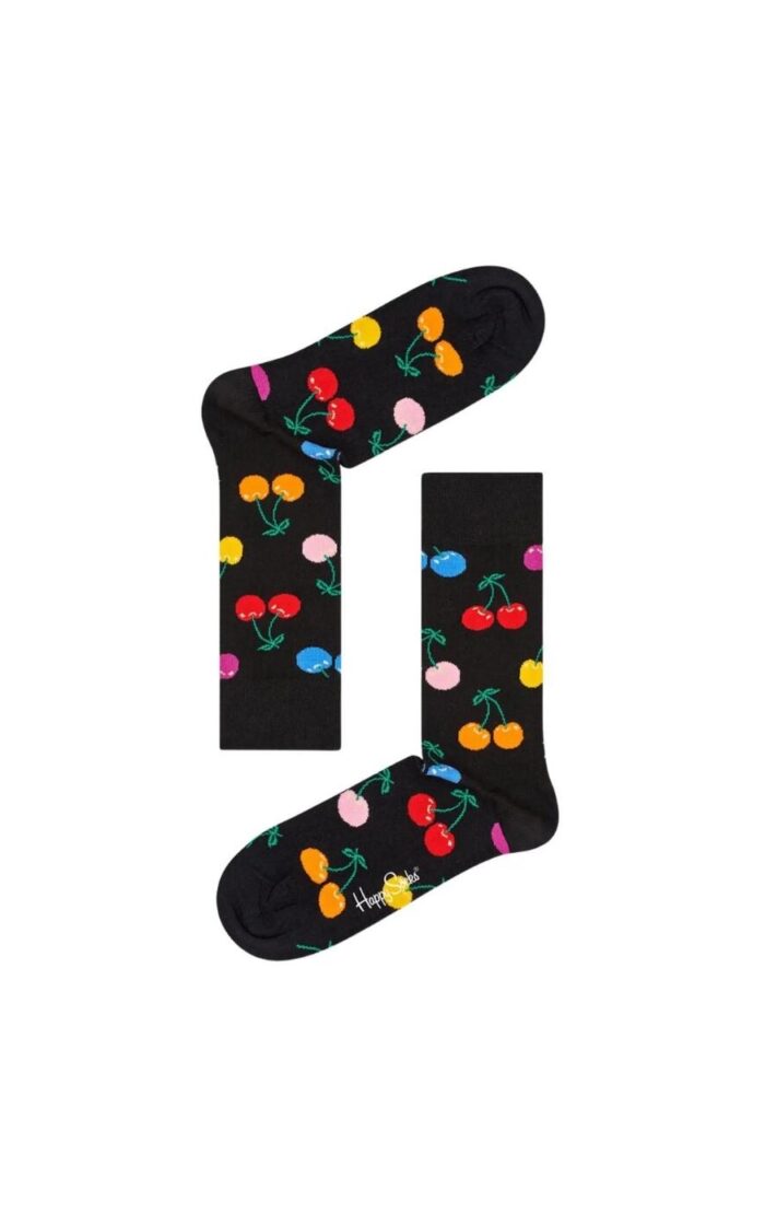 Happy Socks Cherry Sock - 9002 Black - 7-12 (UK) 41-46 (EURO)
