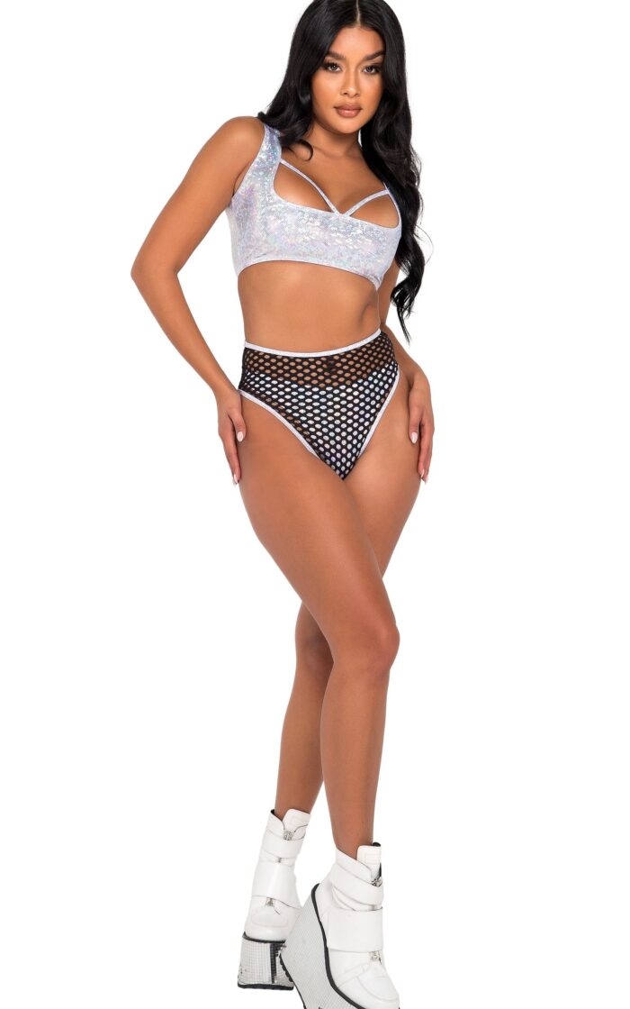 High-Waisted Fishnet Shorts