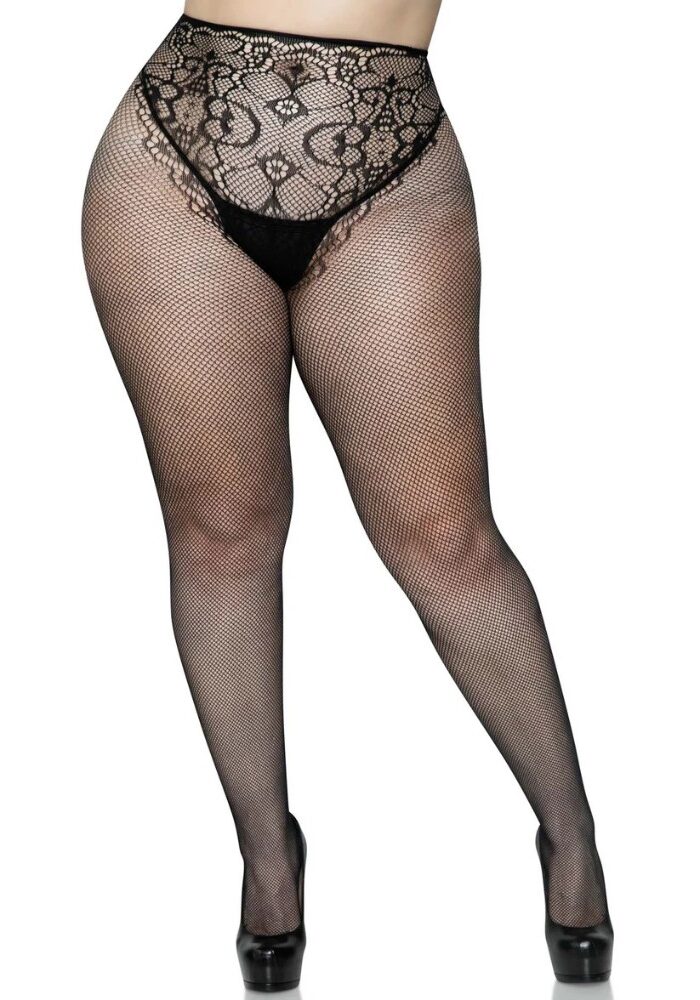 Leg Avenue Allegra French Cut Net Plus Size Tights