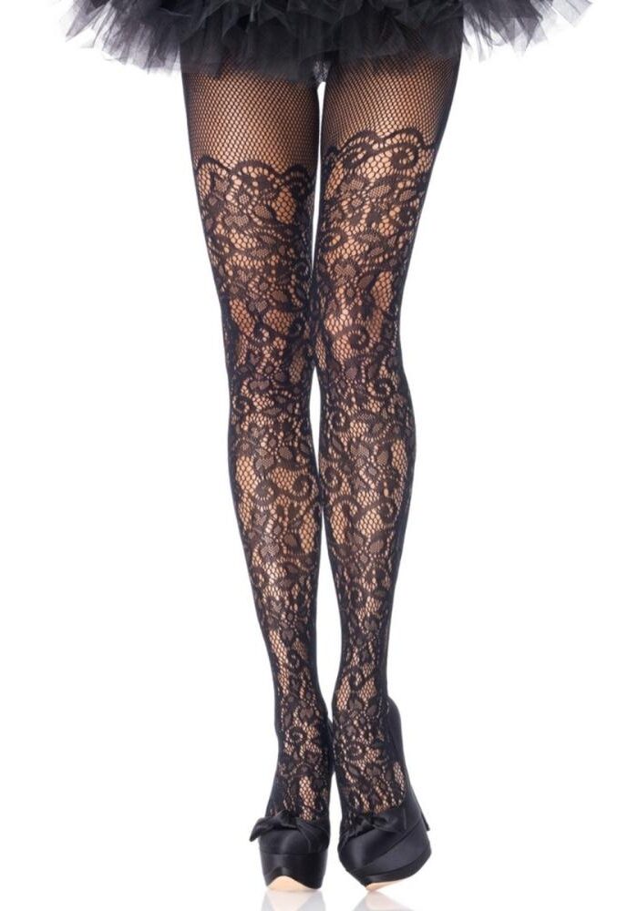 Leg Avenue Floral Net Over The Knee Tights