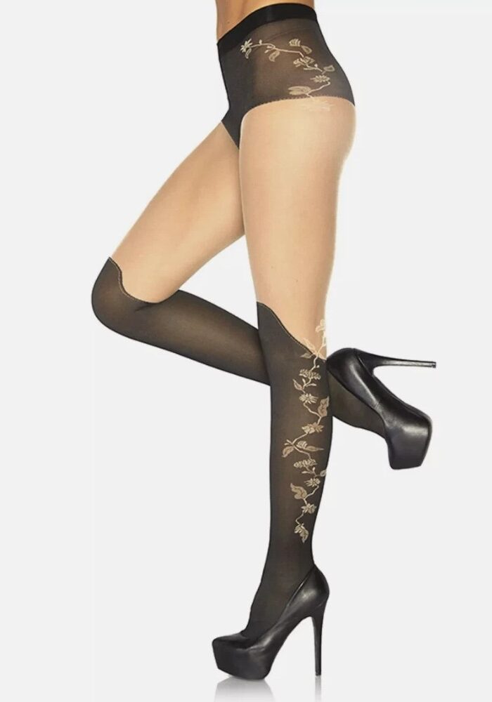 Leg Avenue Floral Panty Over The Knee Tights