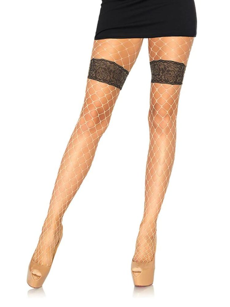 Leg Avenue Mock Garter Fishnet Tights