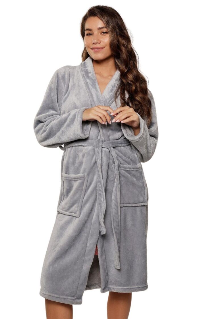Lingadore Bathrobe Dressing Gown - Grey - S/M