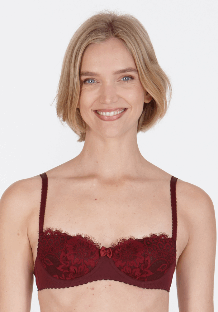 Little Women Burgundy Beauty Non Wired Fixed Padded Balconette Bra