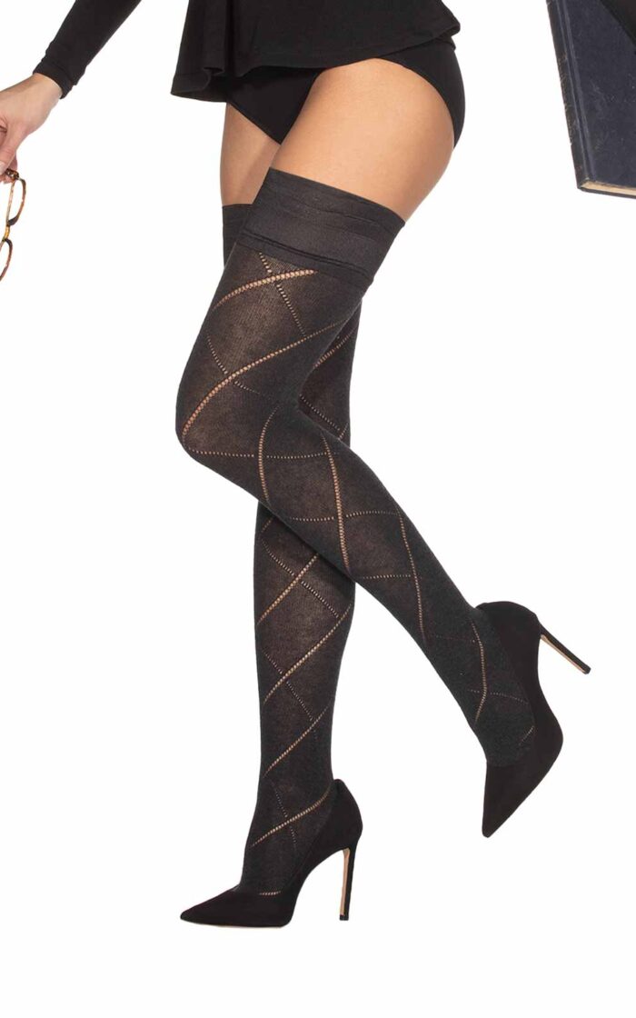 MATILDA Argyle Thigh Highs
