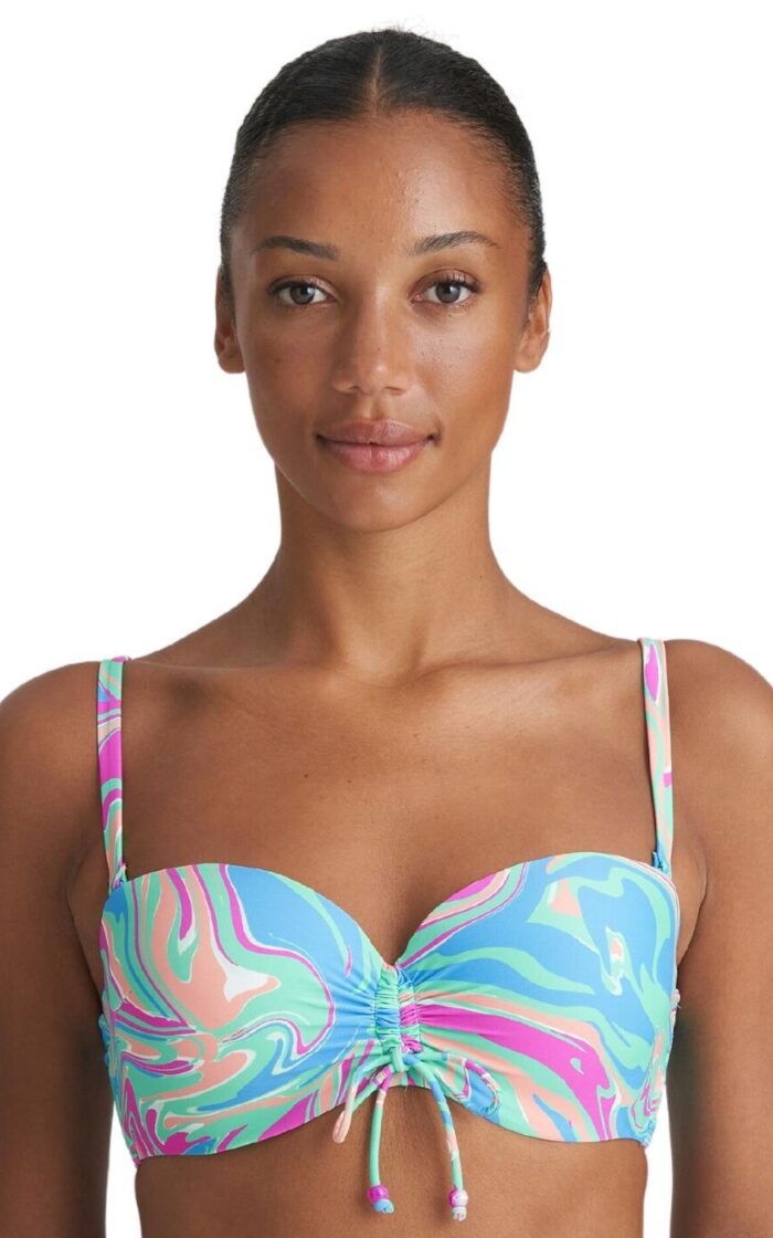 Marie Jo Arubani Padded Strapless Bikini Top - Ocean Swirl - 34C