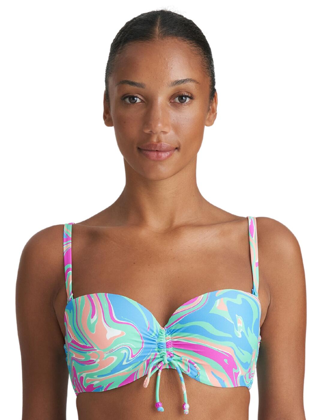 Marie Jo Arubani Padded Strapless Bikini Top - Ocean Swirl - 34C