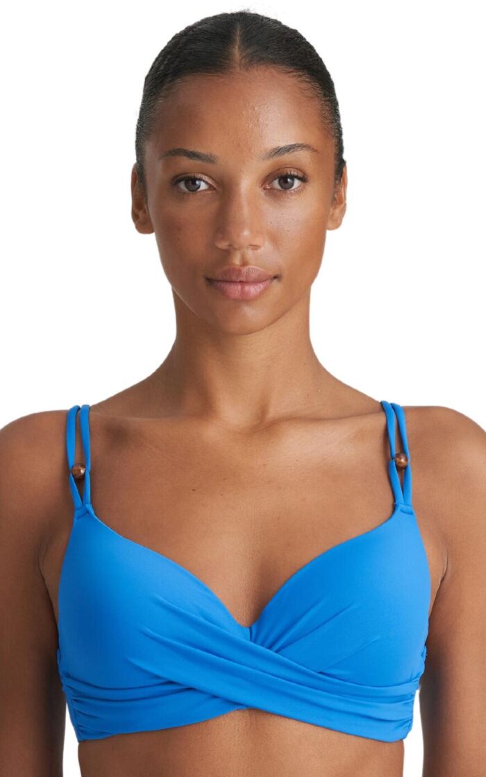 Marie Jo Flidais Padded Plunge Bikini Top - Blue Mistral - 32B