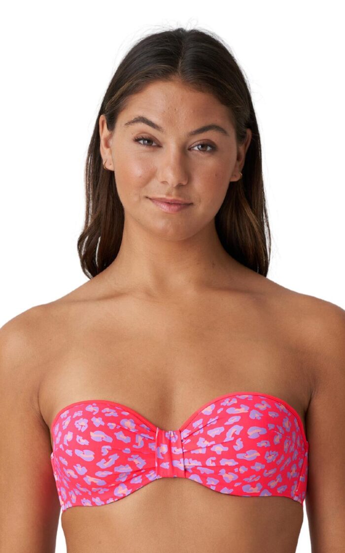Marie Jo La Gomera Padded Strapless Bikini Top - Deep Sea Coral - 32D