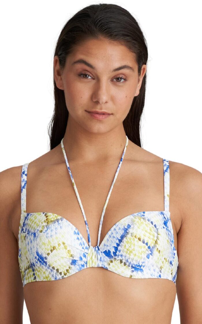 Marie Jo Lundey Plunge Bikini Top - Lime Snake - 34B