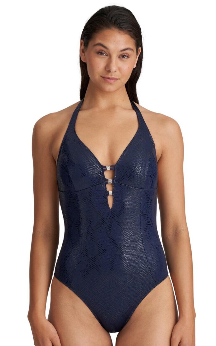 Marie Jo San Domino Padded Triangle Swimsuit - Evening Blue - S - 10