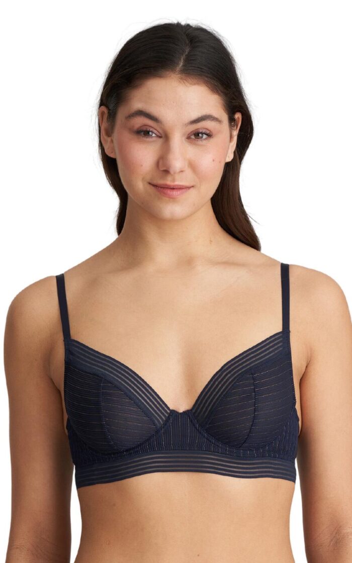 Marie Jo Tokuda Plunge Longline Bra - Velvet Blue - 32C