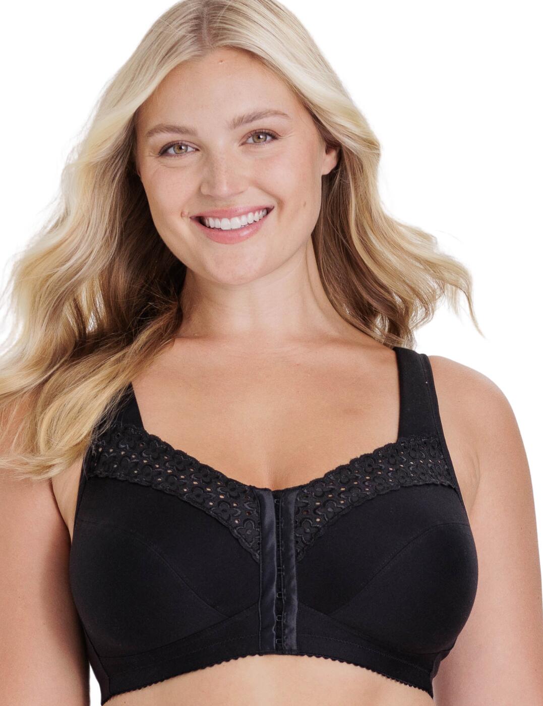 Miss Mary Of Sweden Broderie Anglaise Front Closure Bra - Black - 36B