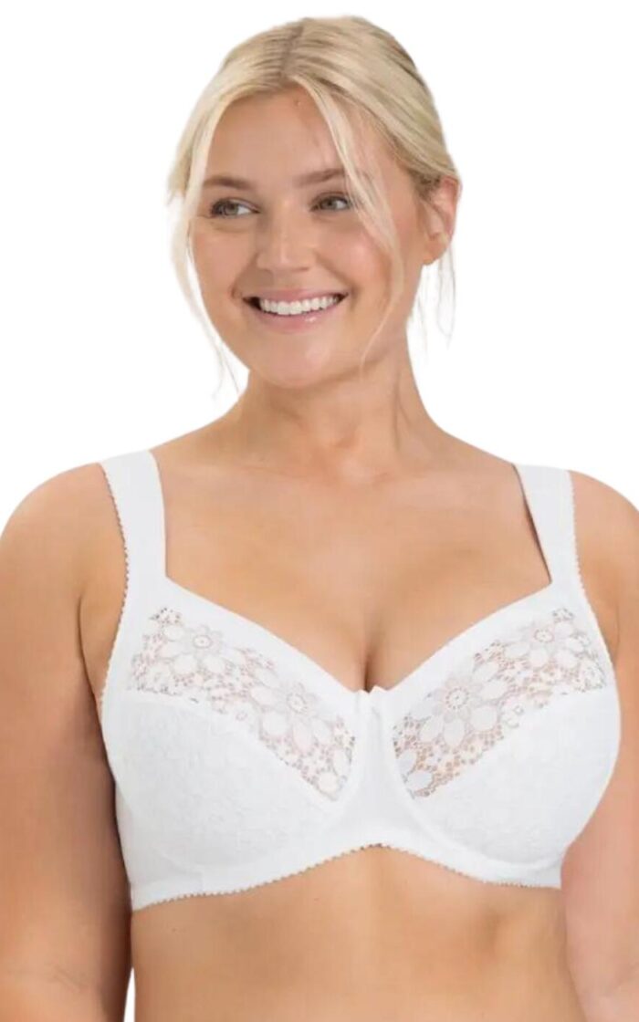 Miss Mary Of Sweden Cotton Blossom Underwired Bra - White - 36B