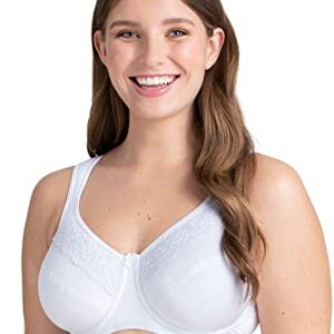 Miss Mary Of Sweden Cotton Now Underwired Minimiser Bra - White - 38F