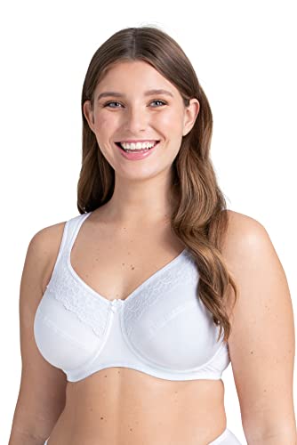 Miss Mary Of Sweden Cotton Now Underwired Minimiser Bra - White - 38F