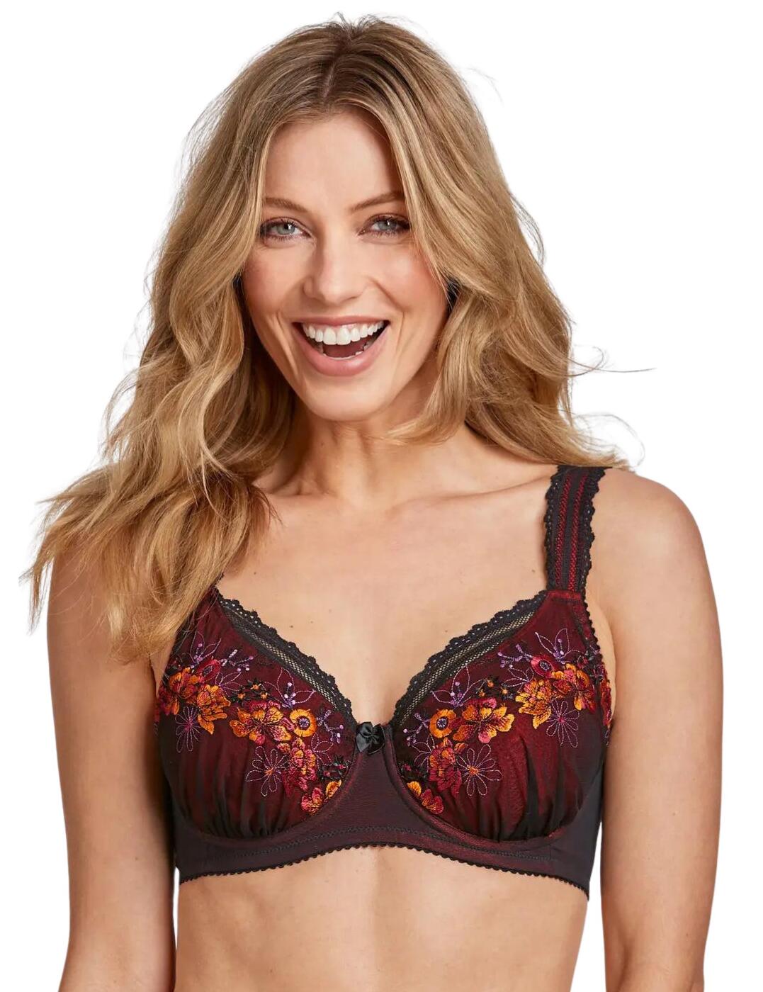 Miss Mary Of Sweden Floral Sun Bra - English Red - 32B