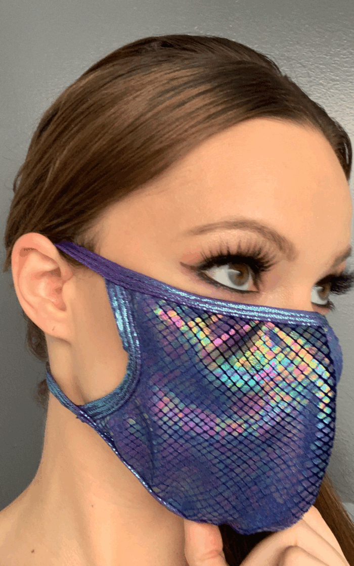 Multi Layered Face Mask - Blue Multi