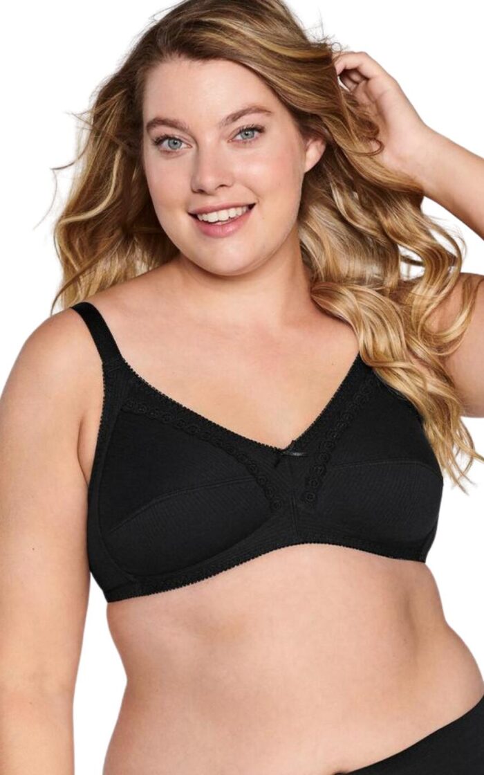 Naturana Cotton Soft Cup Bra - Black - 34AA
