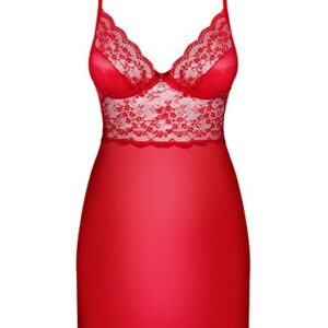 Obsessive Lovica Chemise and Thong Set - Red - XXL