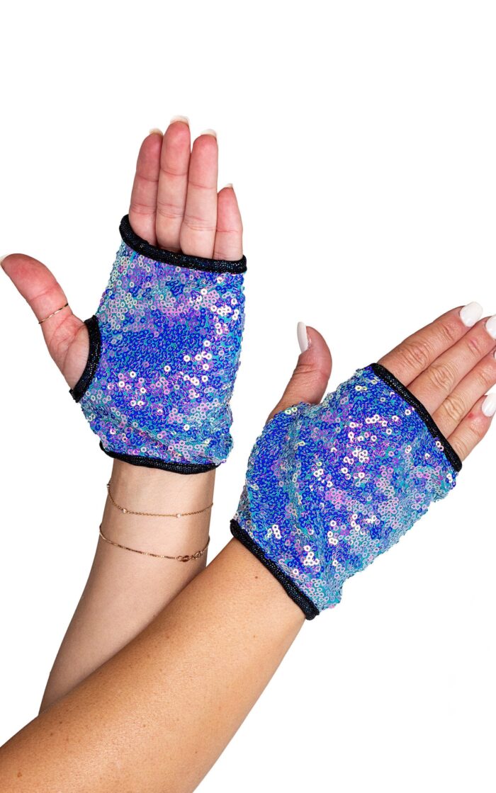 Open Finger Sequin Gloves