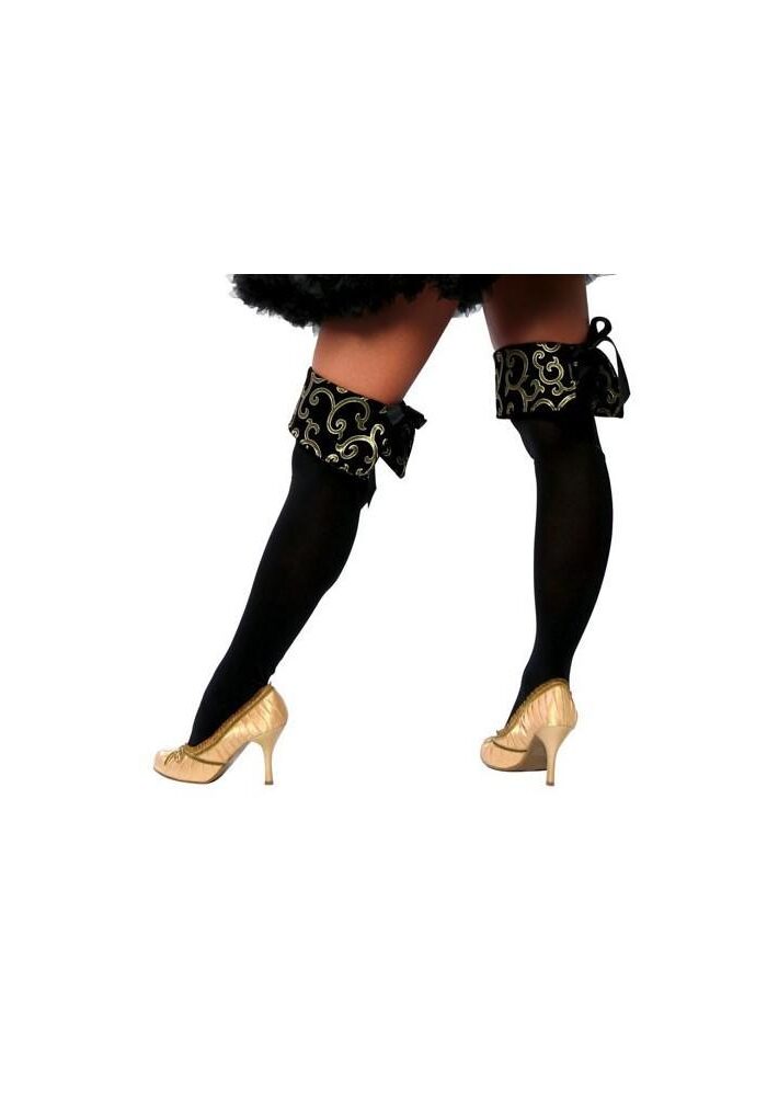 Pair of Black and Gold Boot Cuffs