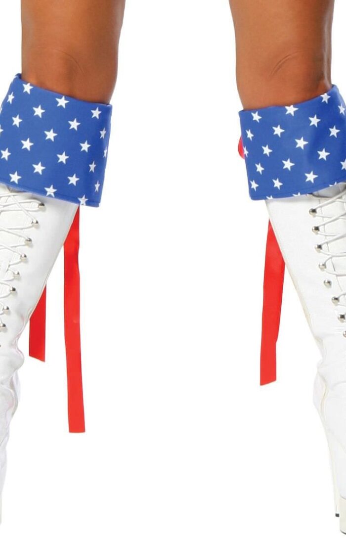 Pair of Blue and White Stars Boot Cuffs