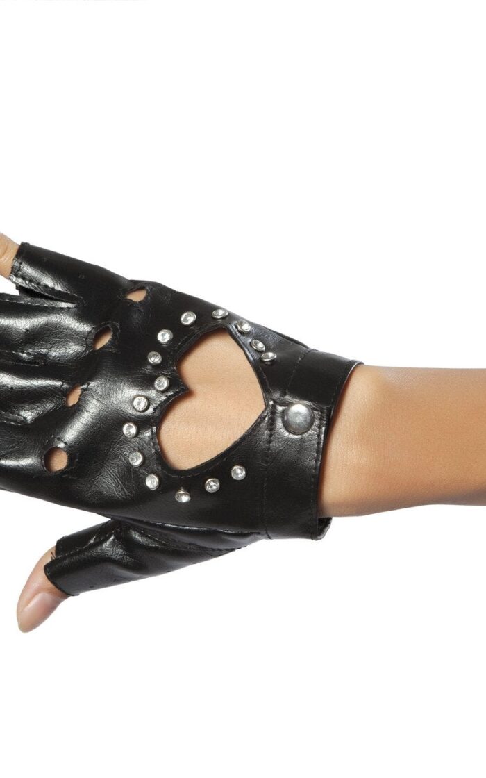 Pair of Gloves with Rhinestone Detail