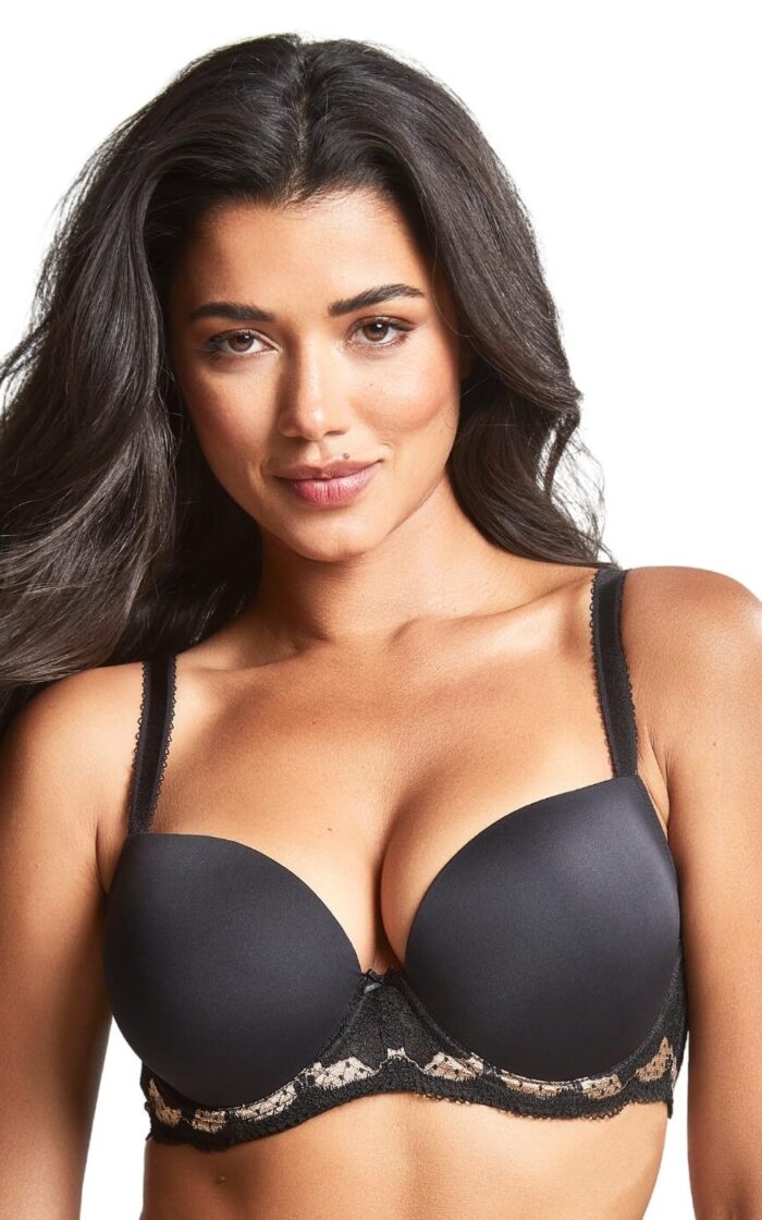 Panache Clara Moulded Sweetheart Bra - Black/Vintage Gold - 32E