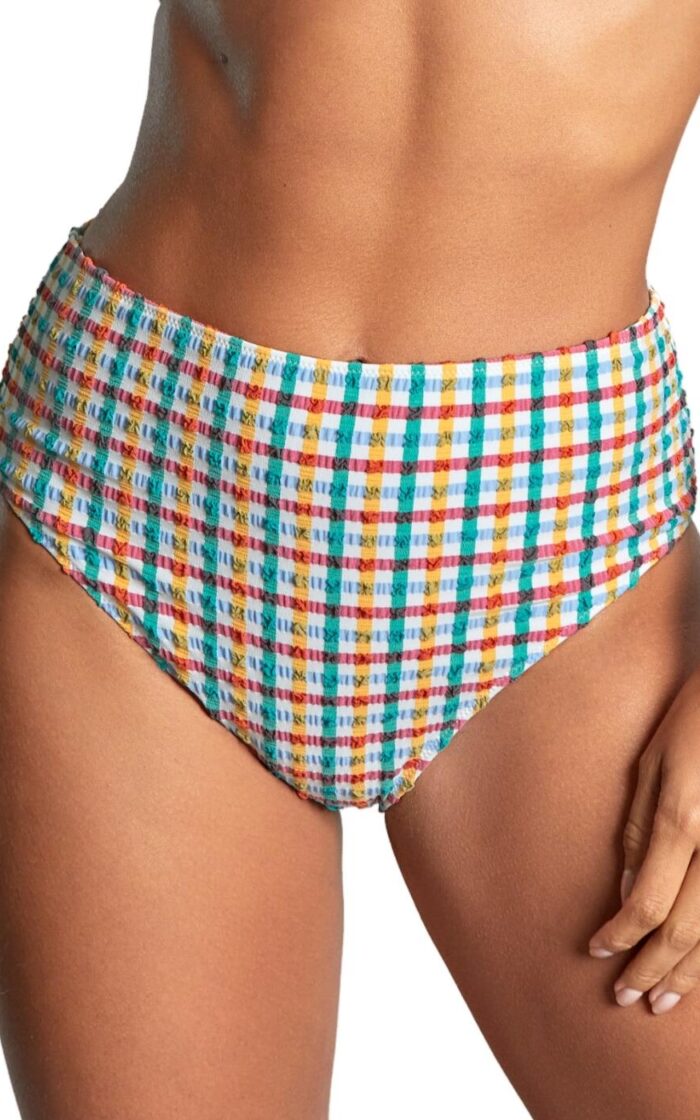 Panache High Waist Bikini Brief - Seersucker Multi - M - 12
