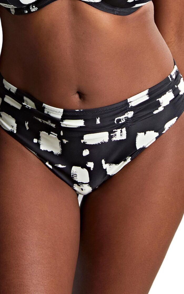 Panache Midi Bikini Brief - Black Sand Print - S - 10