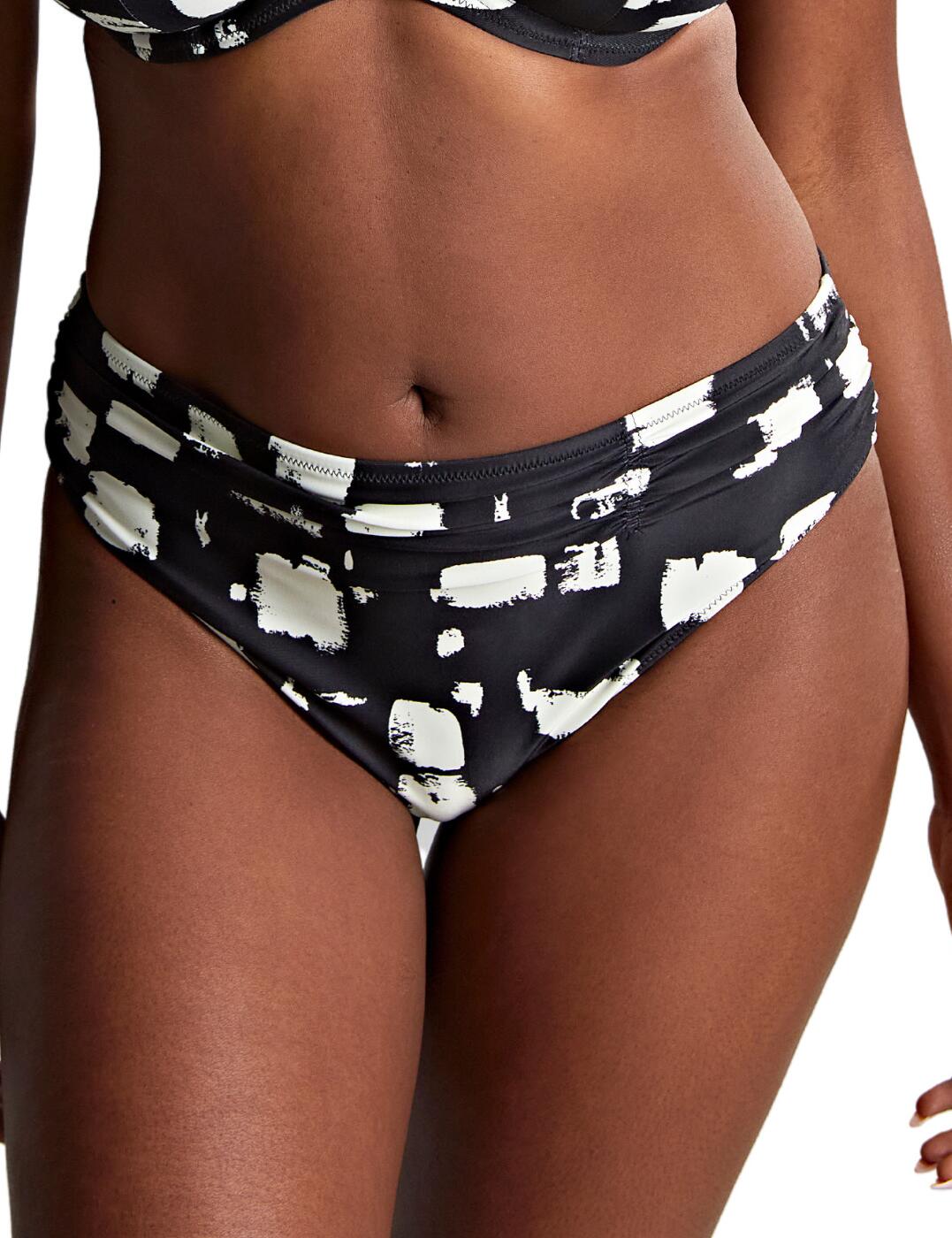 Panache Midi Bikini Brief - Black Sand Print - S - 10