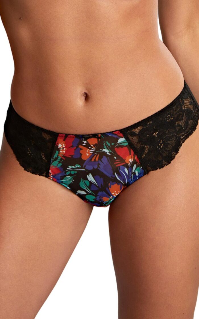 Panache Nina Brazilian Brief - Black Floral - S - 10